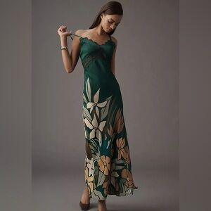 Anthropologie Bl-nk Eustella Bare V-Neck Maxi Dress Size Medium